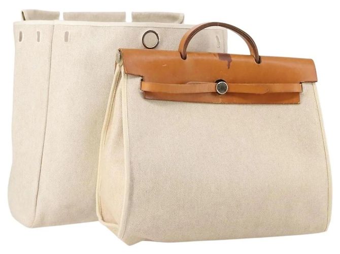 Bolsa Hermès Tower Ash Her Bag MM Bege