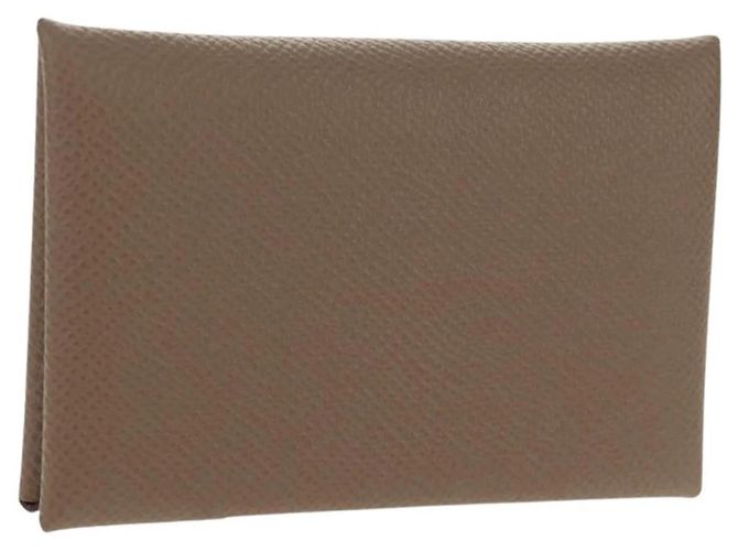 Hermès Hermes Calvi Coin Purse Beige