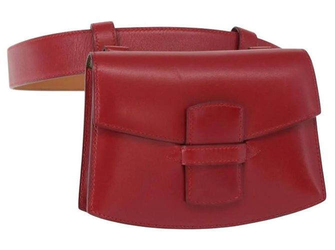 Bolsa de cintura Hermès em couro vermelho