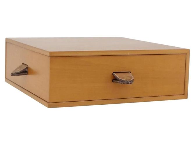 Hermès Hermes Desk Box Medium Wood Beige PC Case