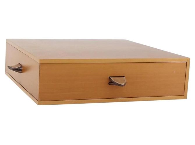 Hermès Hermes Large Desk Box Wood Beige PC Case