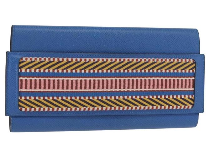 Cartera Long Sangrecaval Passant de Hermès Azul