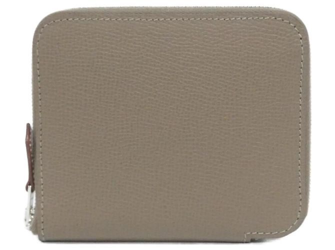 Silk In Billetera compacta de seda Hermès EN LIBERTÉ Gris pardo Verde claro Morado oscuro