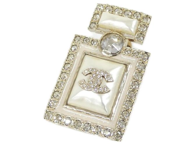 Spilla in cristallo bianco e oro Chanel D'oro