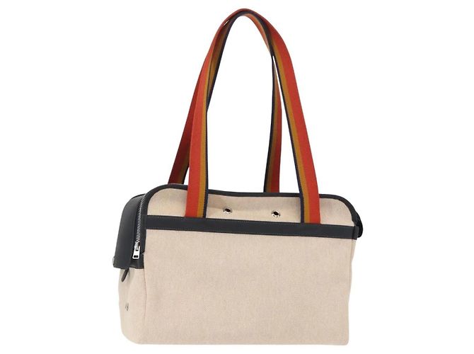 Bolso de transporte para mascotas Hermès Beige de algodón