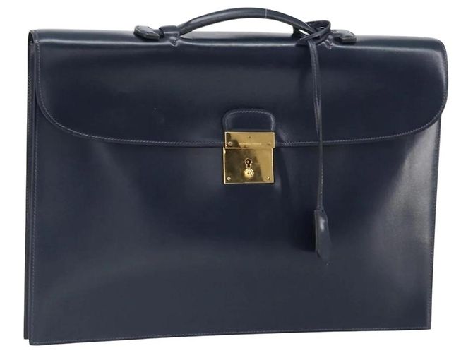 Sac de bureau Hermès Birkin Bleu