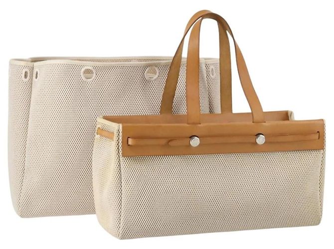 Sac cabas GM Her Bag Cabus d'Hermès Beige