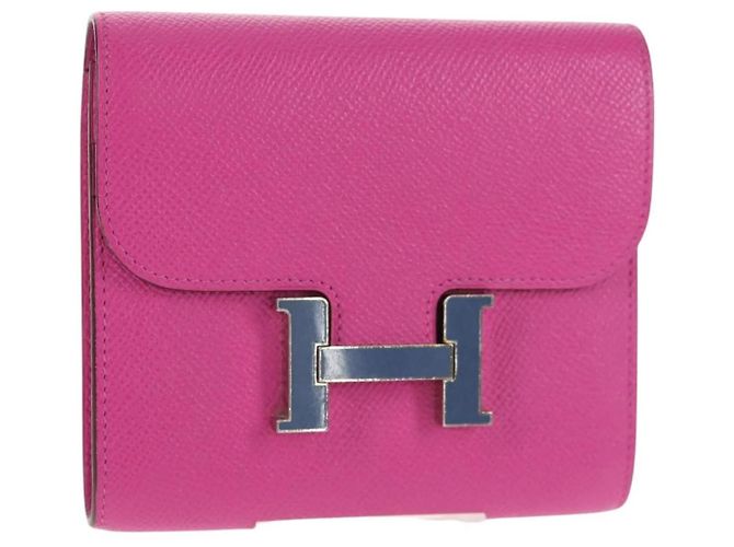 Hermès Hermes Constance Compact Wallet Pink