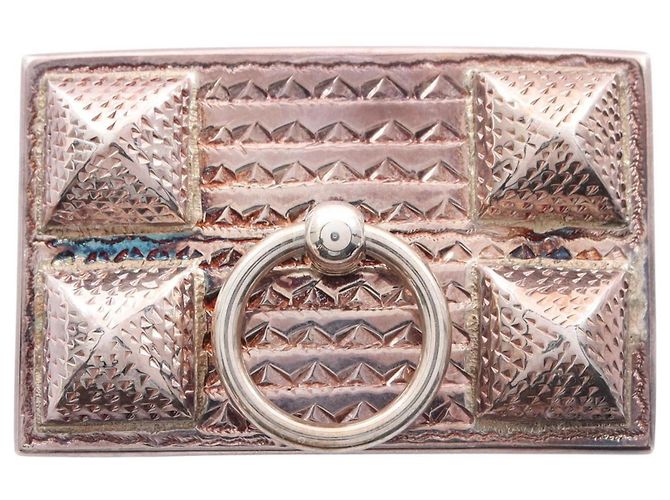 Fivela de Cinto Collier de Chien Hermès Prata
