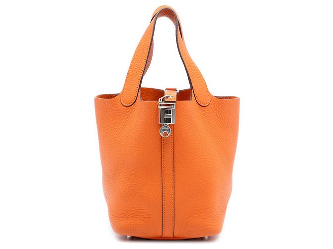 Hermès Orange Clemence Picotin Lock 18