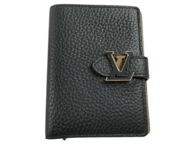 Louis Vuitton Bi-fold Wallet in Noir Taurillon Leather Black