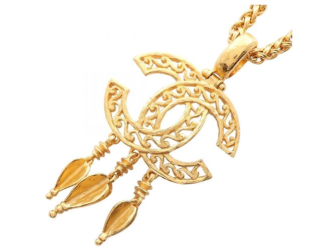 Timeless Collana Placcata Oro Chanel Coco Mark D'oro