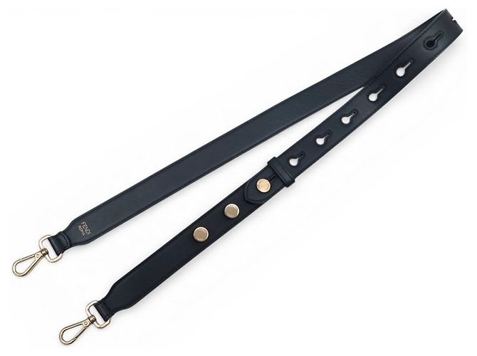 Fendi Black Leather Strap 112 cm for Bag