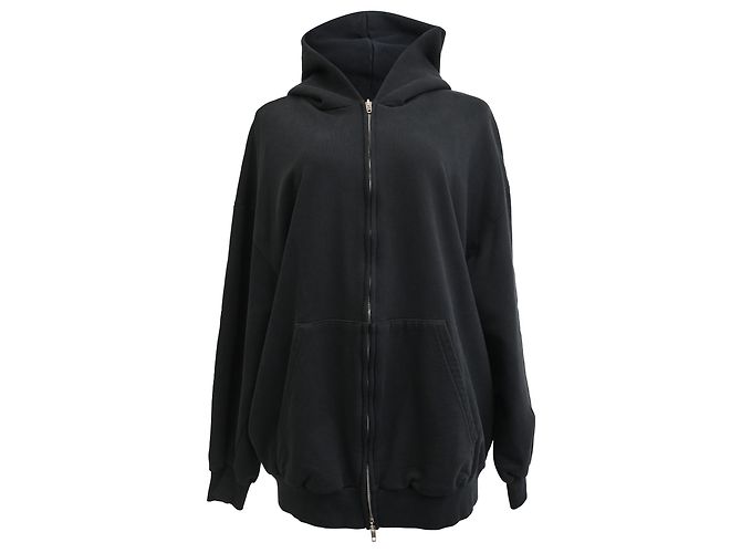 Everyday Felpa con zip Balenciaga in cotone nero