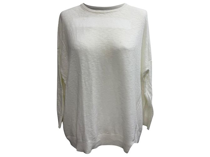 Suéter de cuello redondo en algodón blanco Zadig & Voltaire Crudo