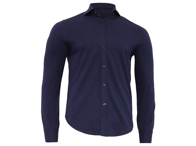 Camicia con bottoni Brunello Cucinelli in cotone blu navy