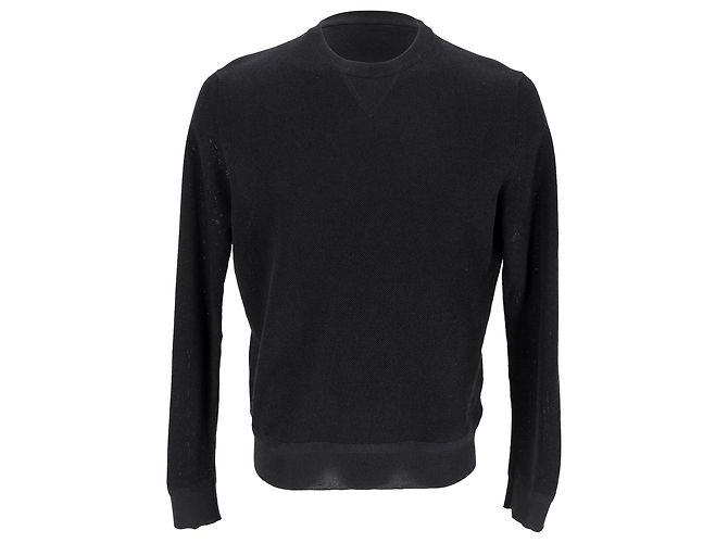 Tom Ford Rundhals-Pullover aus schwarzer Baumwolle