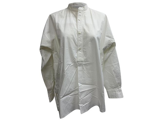 Camicia Button Down Joseph in Cotone Bianco Crudo