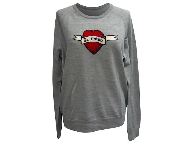 Suéter Rime Bis em lã merino cinza da Zadig & Voltaire