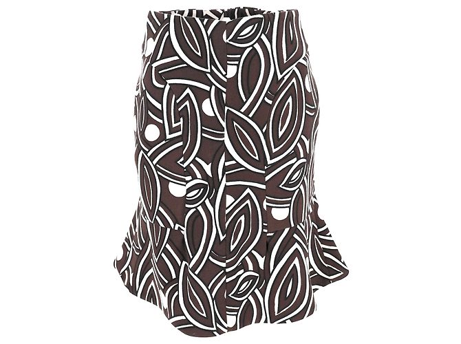 Falda midi estampada Marni en lana marrón