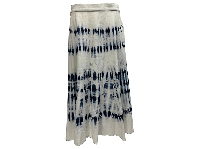 Falda midi de algodón blanco con estampado tie-dye Weekend Max Mara