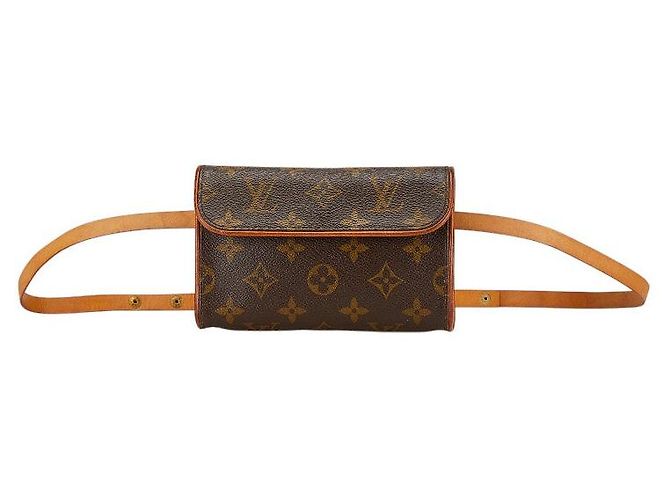 Borsa a Spalla Pochette Florentine Monogram Louis Vuitton Marrone Bronzo