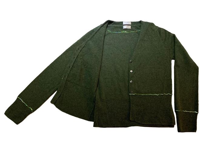 Autre Marque Grüner Cardigan mit Pailletten