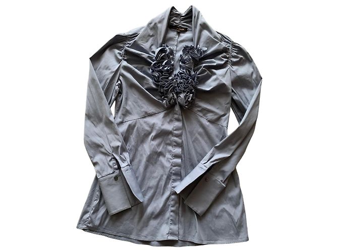 Autre Marque Camicetta Walter Voulaz con Ruches Grigio