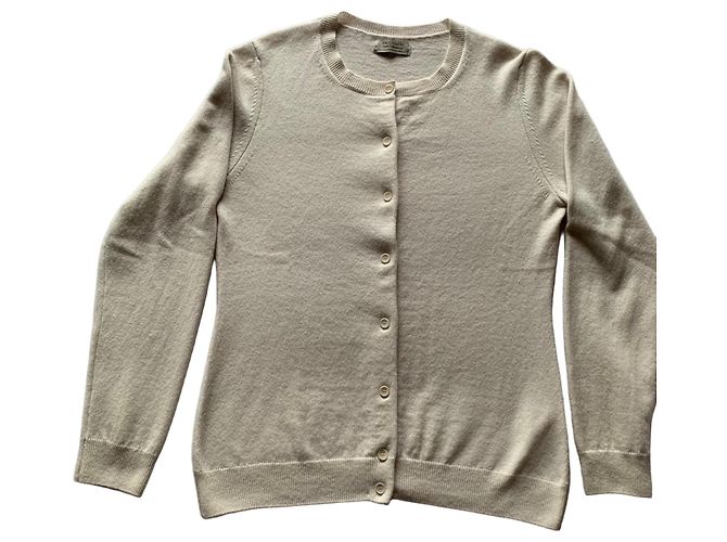 Autre Marque Cardigan aus 100% Kaschmir Weiß Aus weiß
