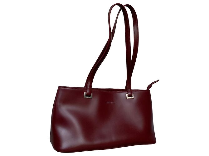Bolso Pollini de cuero burdeos
