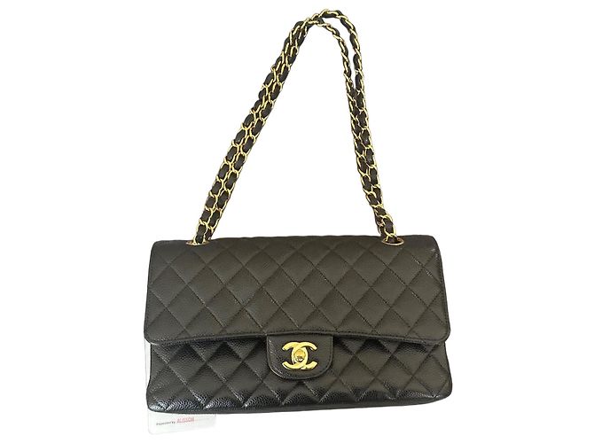 Borsa a mano Chanel Classic Flap in pelle nera Nero