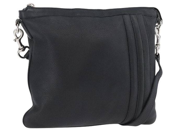 Borsa a Spalla in Pelle Nera e Argento GUCCI 233329 Auth ep13736 Nero