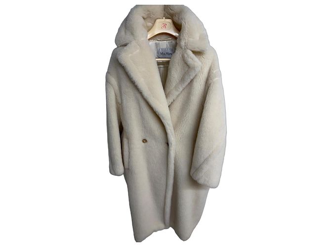 Max Mara Casaco Icon Teddy Bear em Alpaca e Lã - Branco