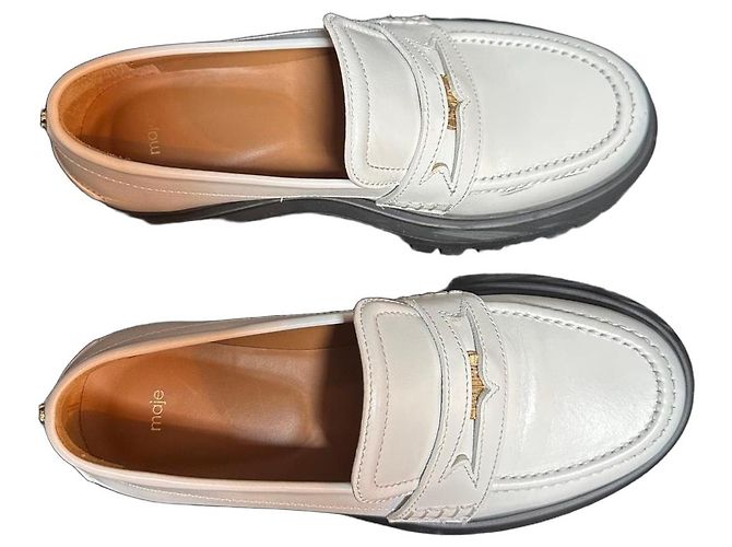 Mocasines Maje de cuero blanco