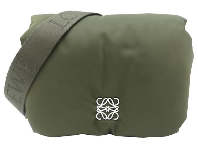 Bolsa de Ombro Goya Puffer da Loewe Verde Caqui