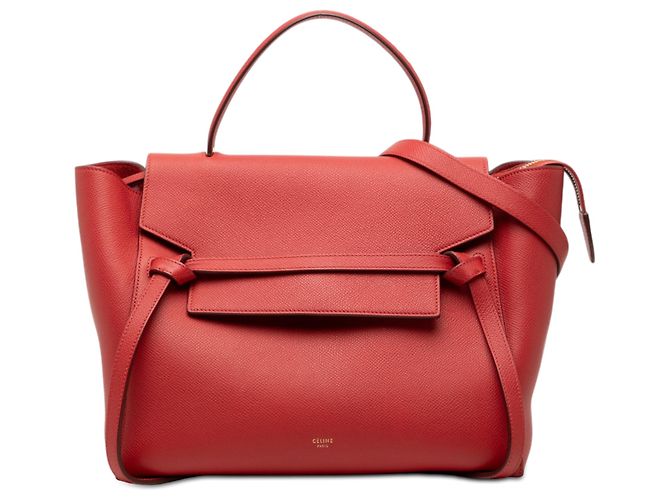 Belt Bag Céline Bolsa de cinto mini de couro vermelho Celine