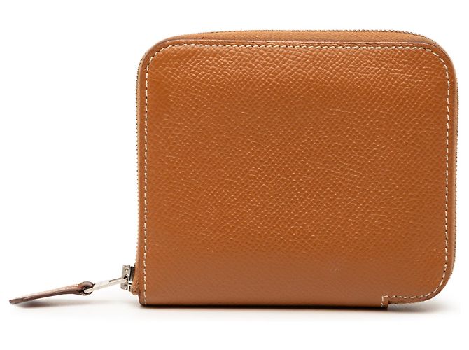 Hermès Brown Epsom Silk In Compact Wallet