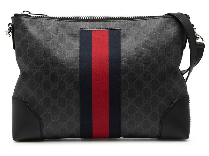 Borsa a tracolla Gucci GG Supreme Web nera Nero