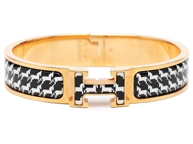 Bracelet PM Hermès Cheval Pixel Clic H en émail noir étroit 