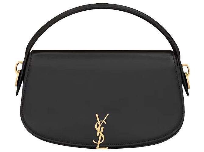 Bolsa de ombro em meia-lua SAINT LAURENT VOLTAIRE Preto