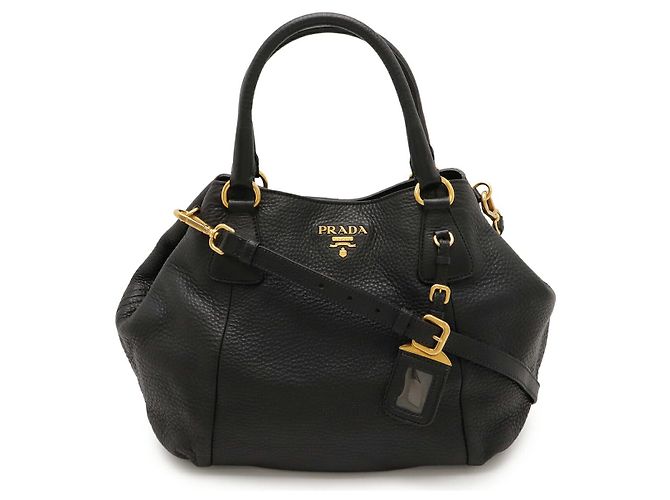Sac Tote 2WAY Vitello Daino de Prada Noir