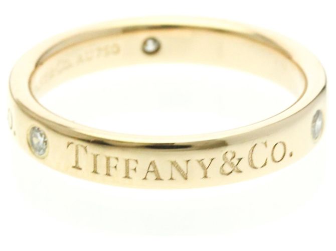 Tiffany & Co Anello piatto Tiffany con diamanti in oro rosa D'oro