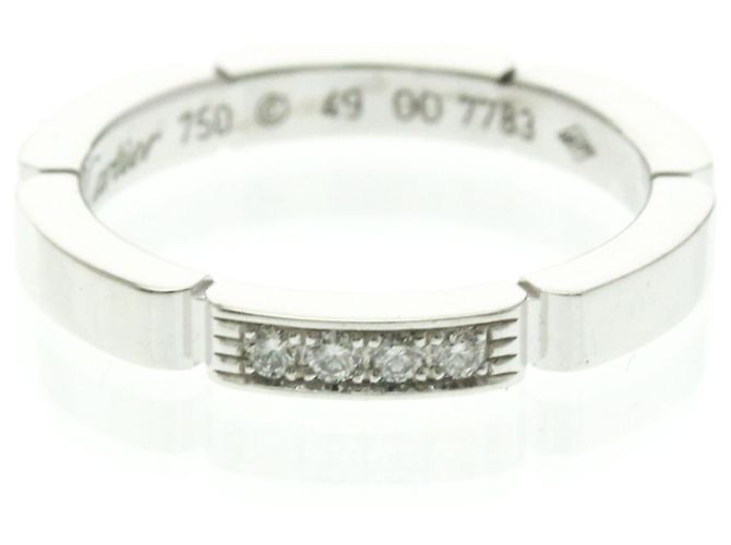 Cartier Maillon Panthère Ring mit 4 Diamanten Silber