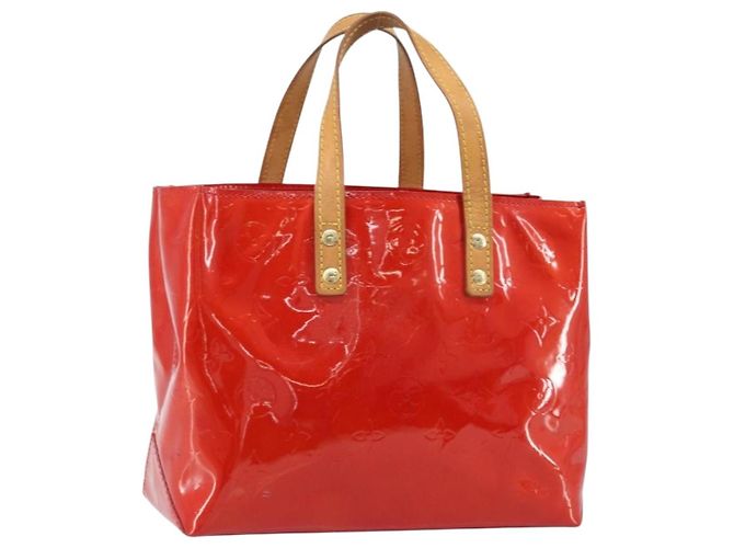 LOUIS VUITTON Monogram Vernis Reade PM Handtasche Rot M91088 LV Auth ARZ320