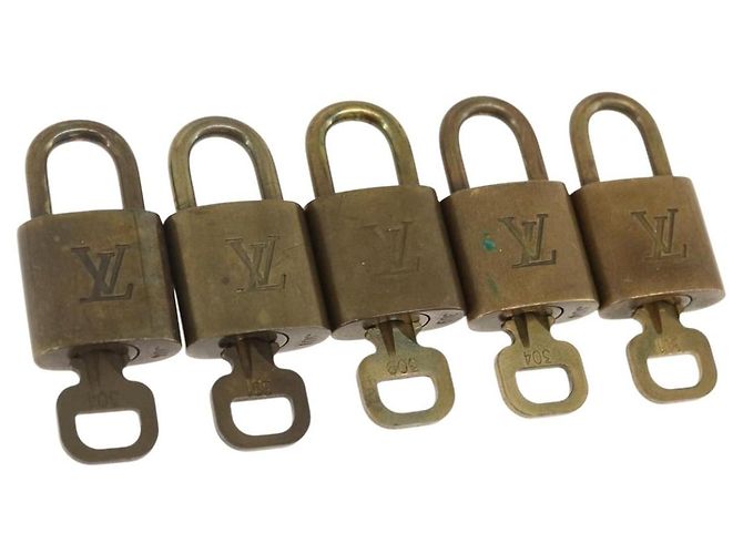 LOUIS VUITTON Set di 5 Lucchetti in Metallo Dorato LV Auth 167110 D'oro