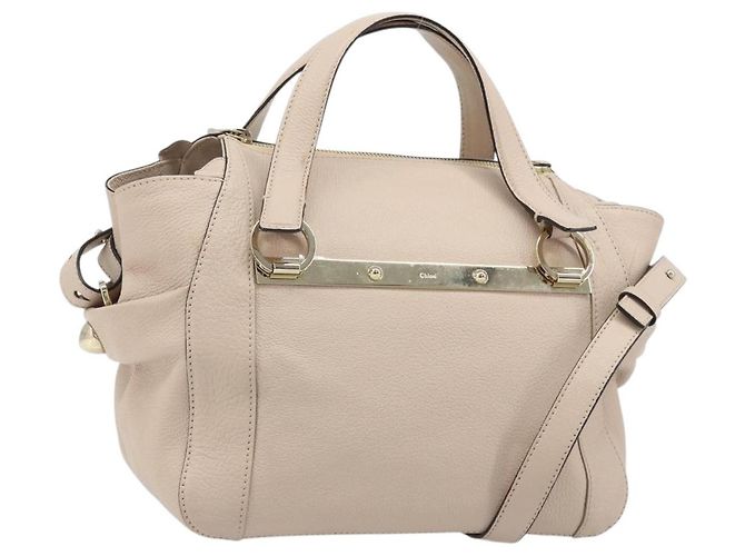 Chloé Bolsa Chloe 2 em 1 Rosa Dourado Auth BA10878