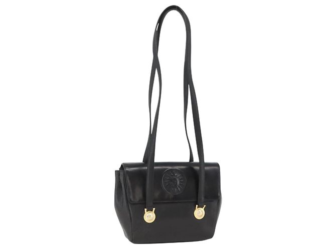 Borsa a Spalla Gianni Versace in Pelle Embossata Nera Oro Auth BA11363 Nero D'oro