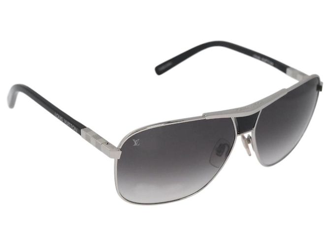 Gafas de sol LOUIS VUITTON metal Negro LV Auth am10968V
