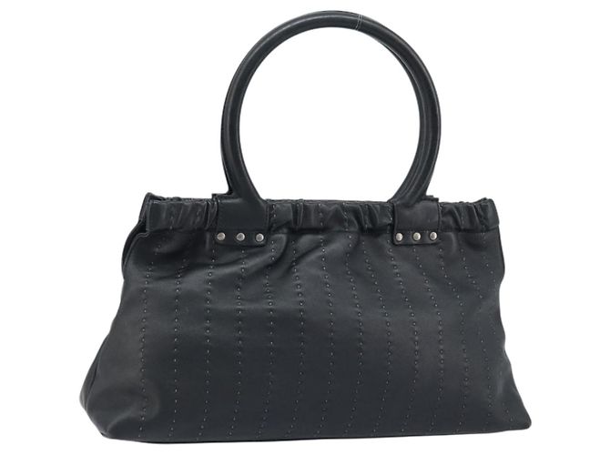 Borsa a mano Salvatore Ferragamo in pelle nera argento Auth ARZ140 Nero