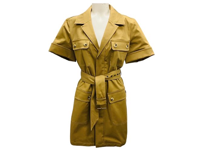 Frame Denim Robe utilitaire Tan Khaki avec ceinture Camel